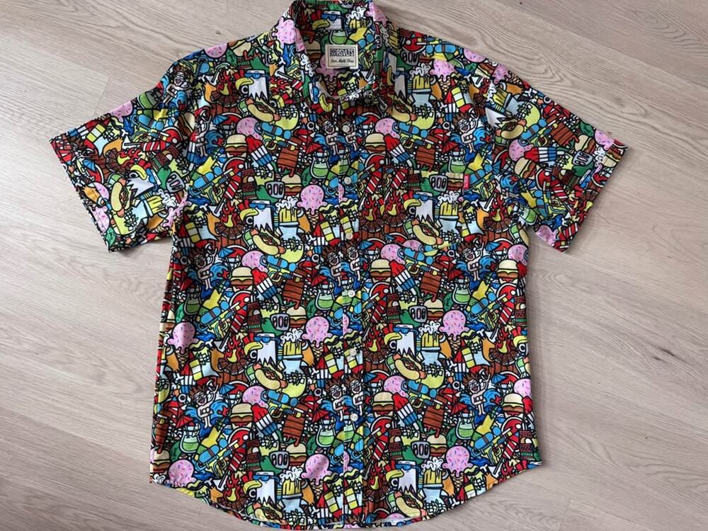 RSVLTS Men’s XL Darty in the USA KUNUFLEX Short Sleeve Button Up Drifit Shirt